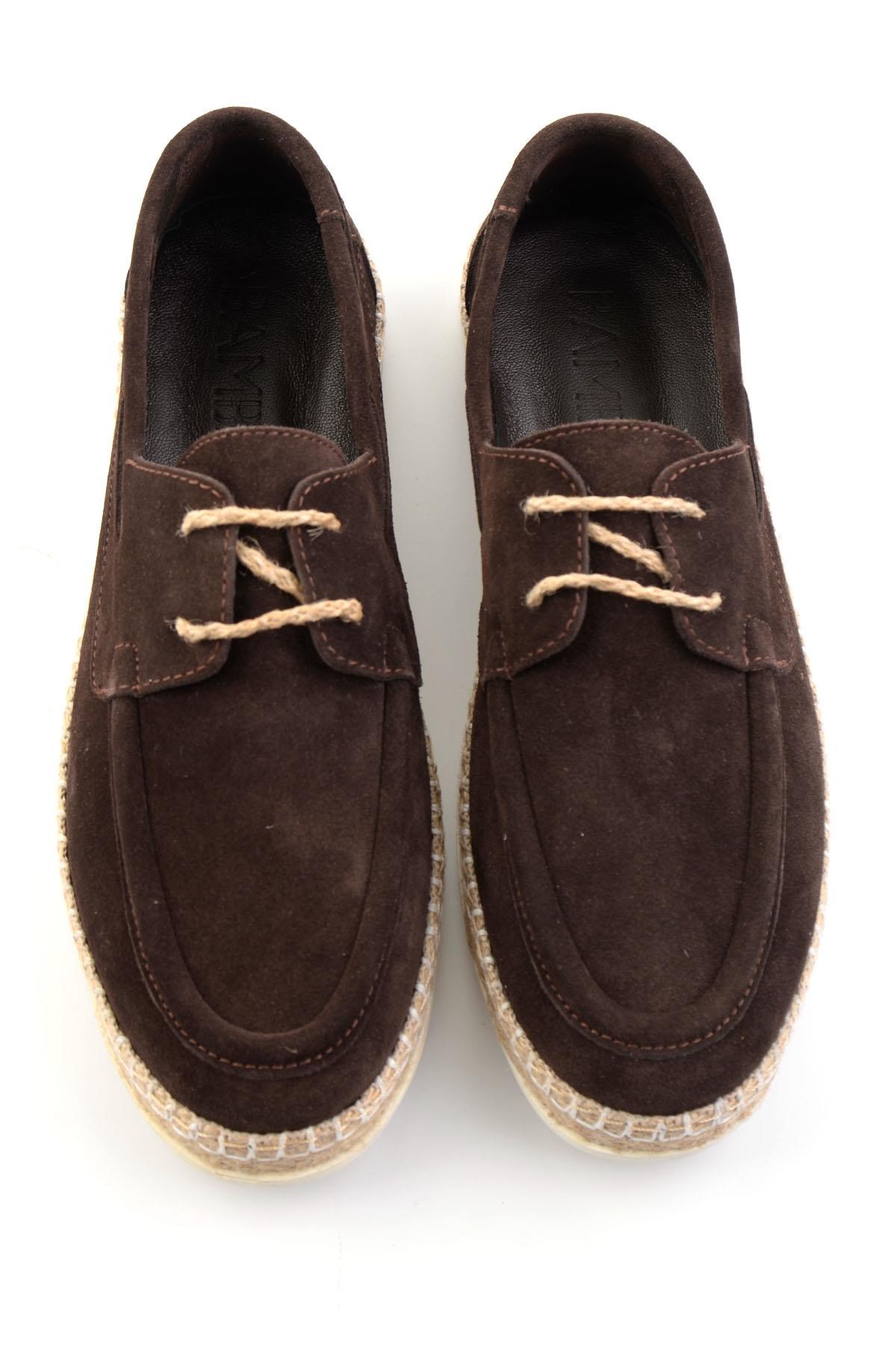 Kahve Hakiki Deri Erkek Espadril E01698689102