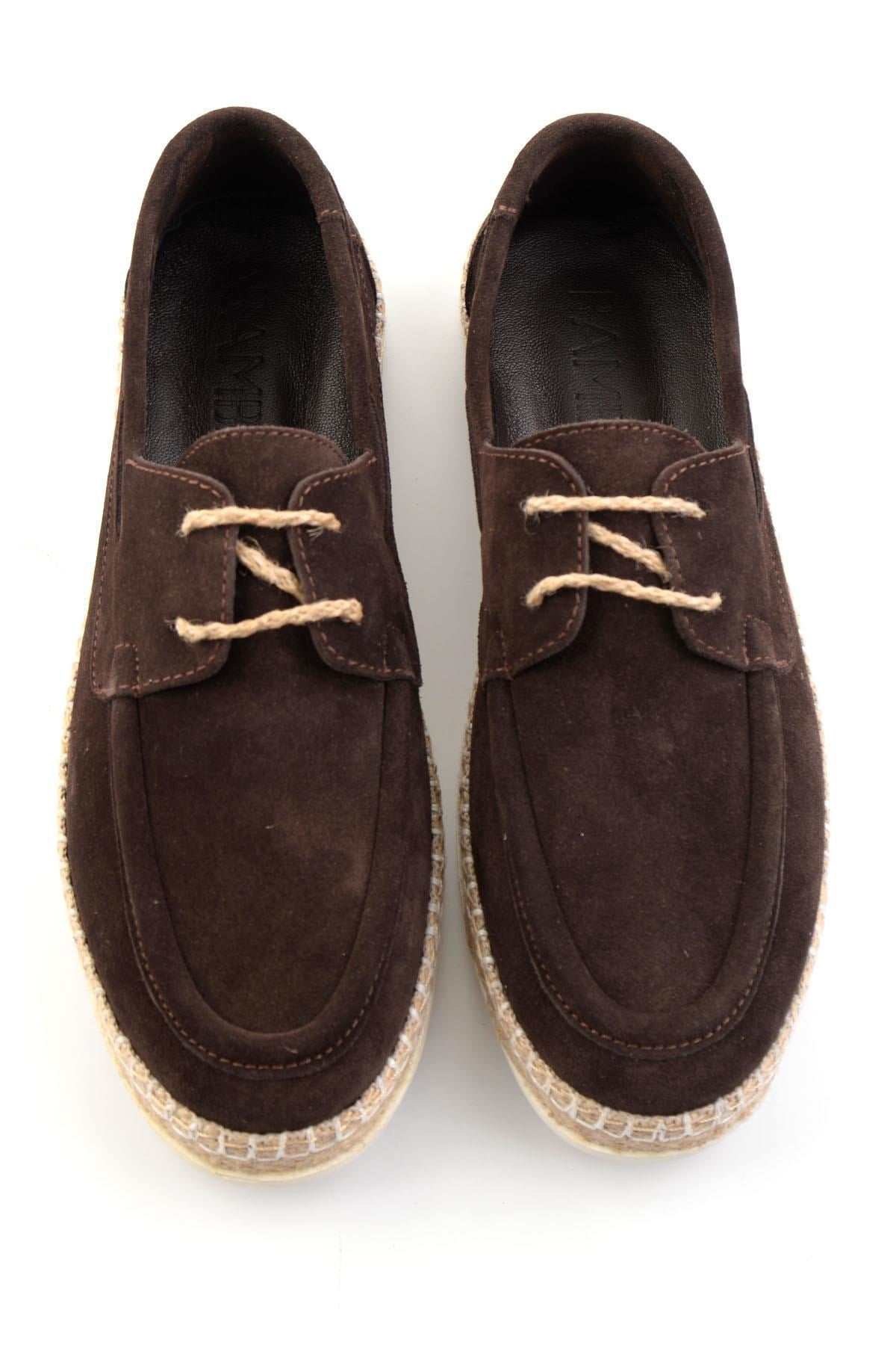 Kahve Hakiki Deri Erkek Espadril E01698689102