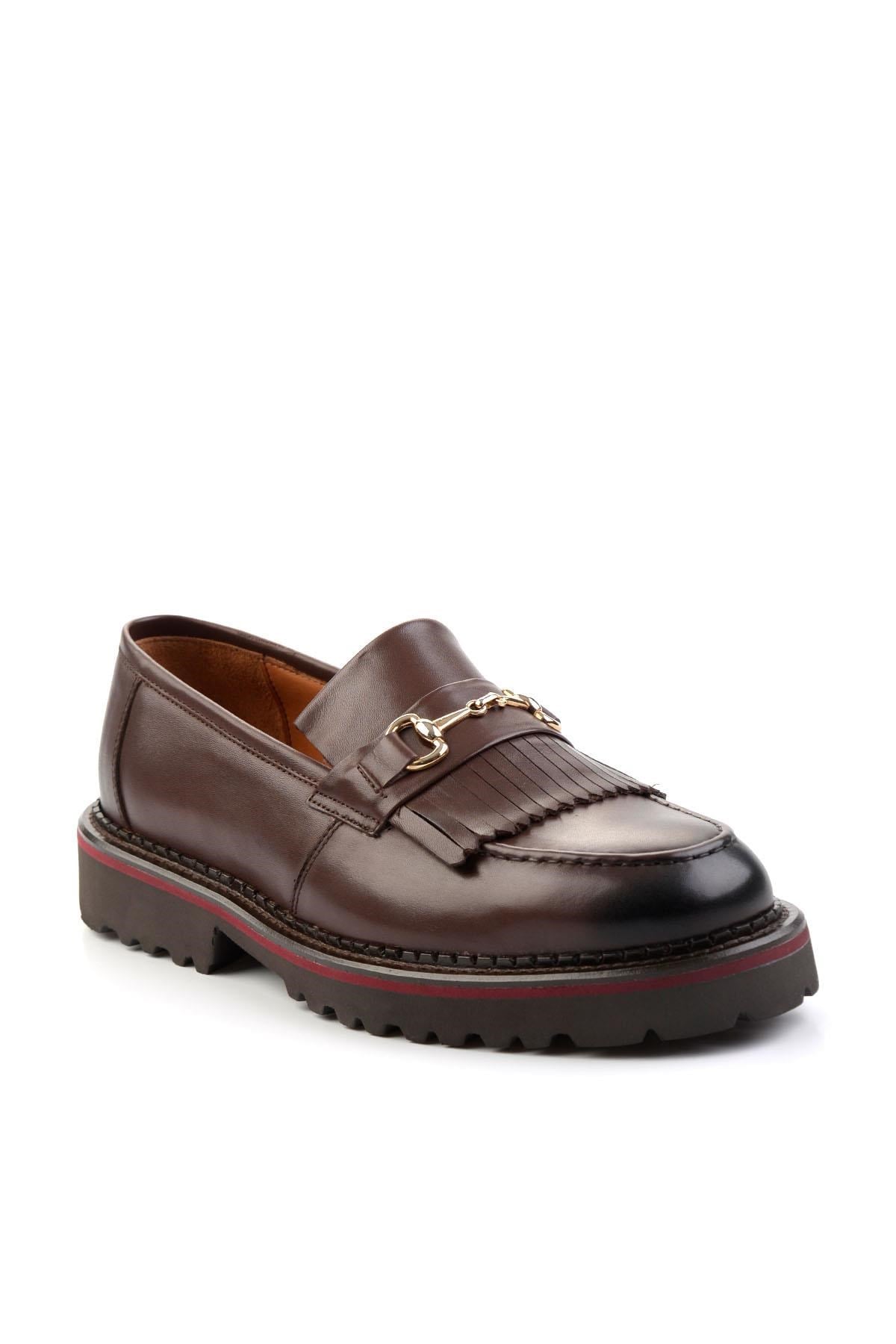 Kahve Hakiki Deri Erkek Loafer Ayakkabı E01755132341