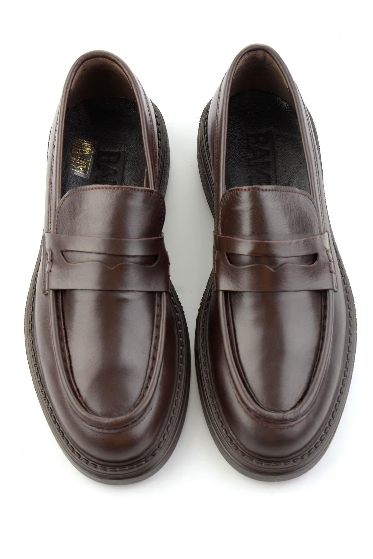 Kahve Hakiki Deri Erkek Loafer Ayakkabı E01594010303