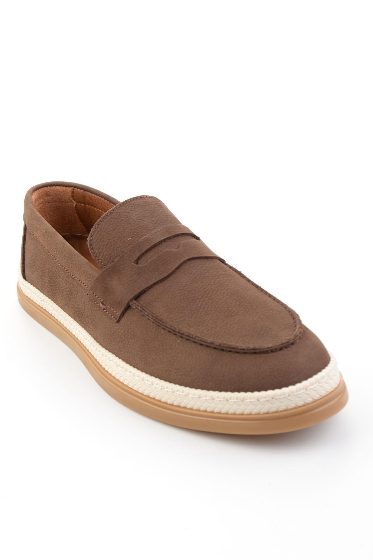 Kahve Hakiki Deri Erkek Loafer Ayakkabı E01594324101