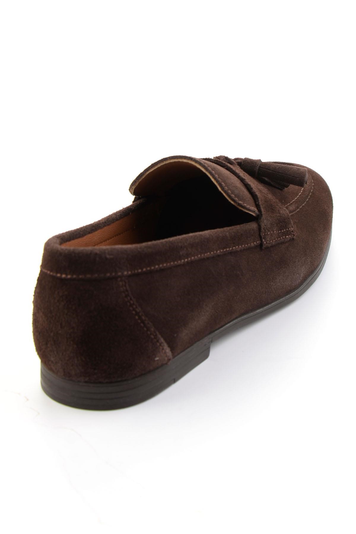 Kahve Hakiki Deri Erkek Loafer Ayakkabı E01594456502