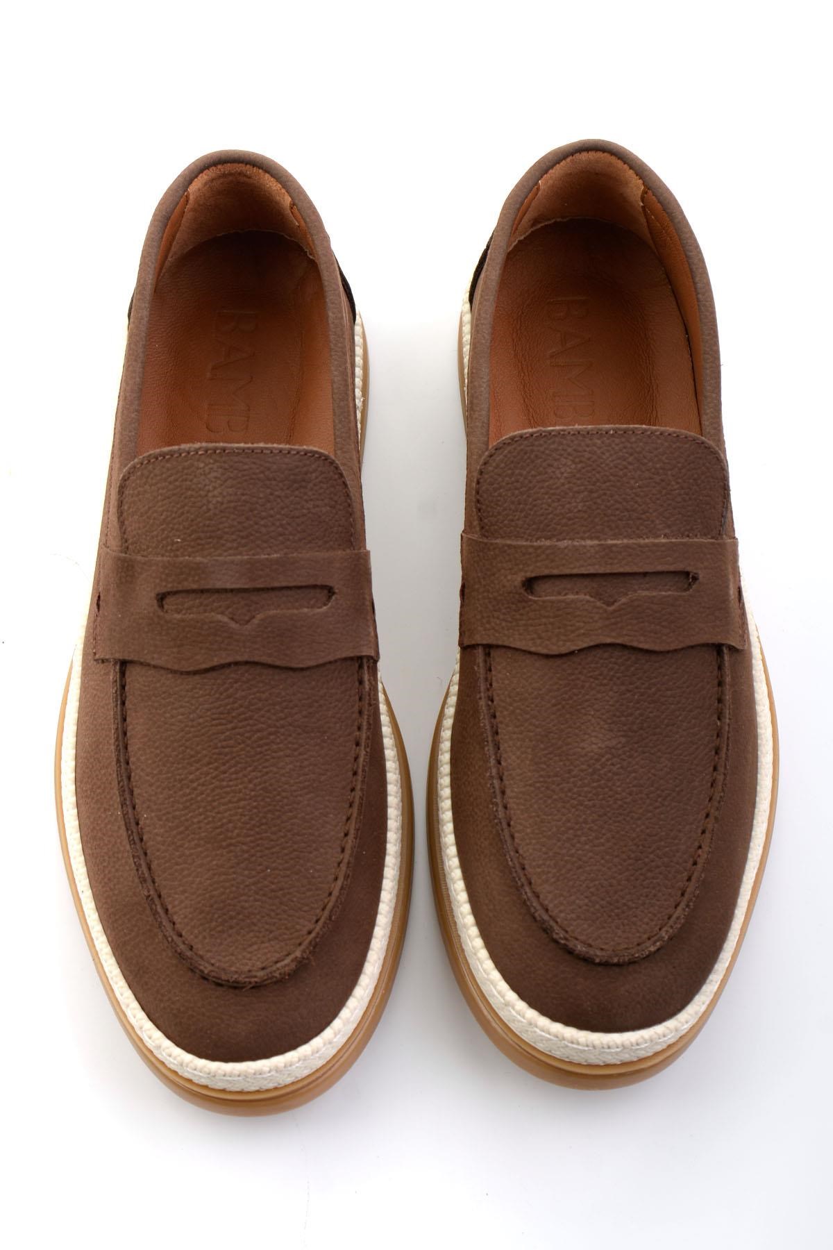 Kahve Hakiki Deri Erkek Loafer Ayakkabı E01594324101