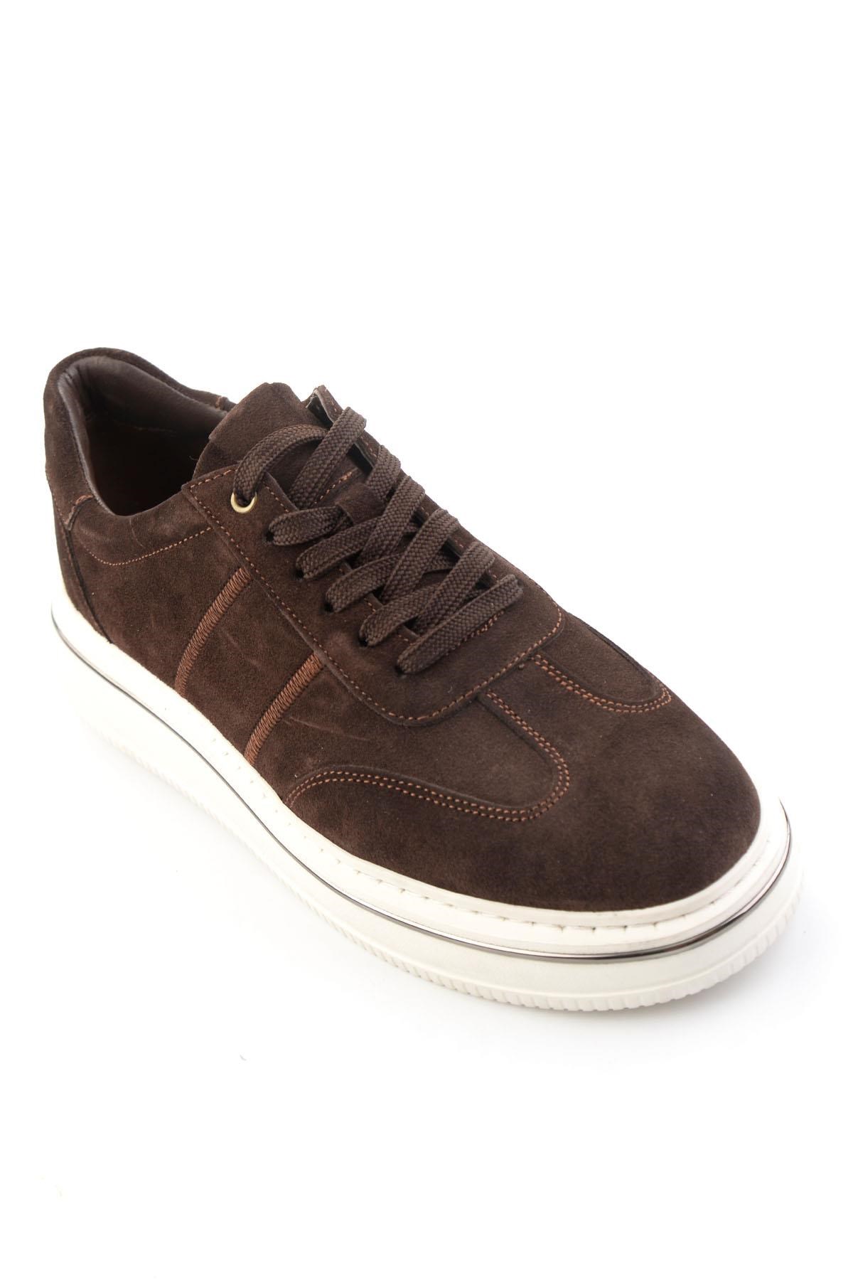 Kahve Hakiki Deri Erkek Sneaker E01089006202