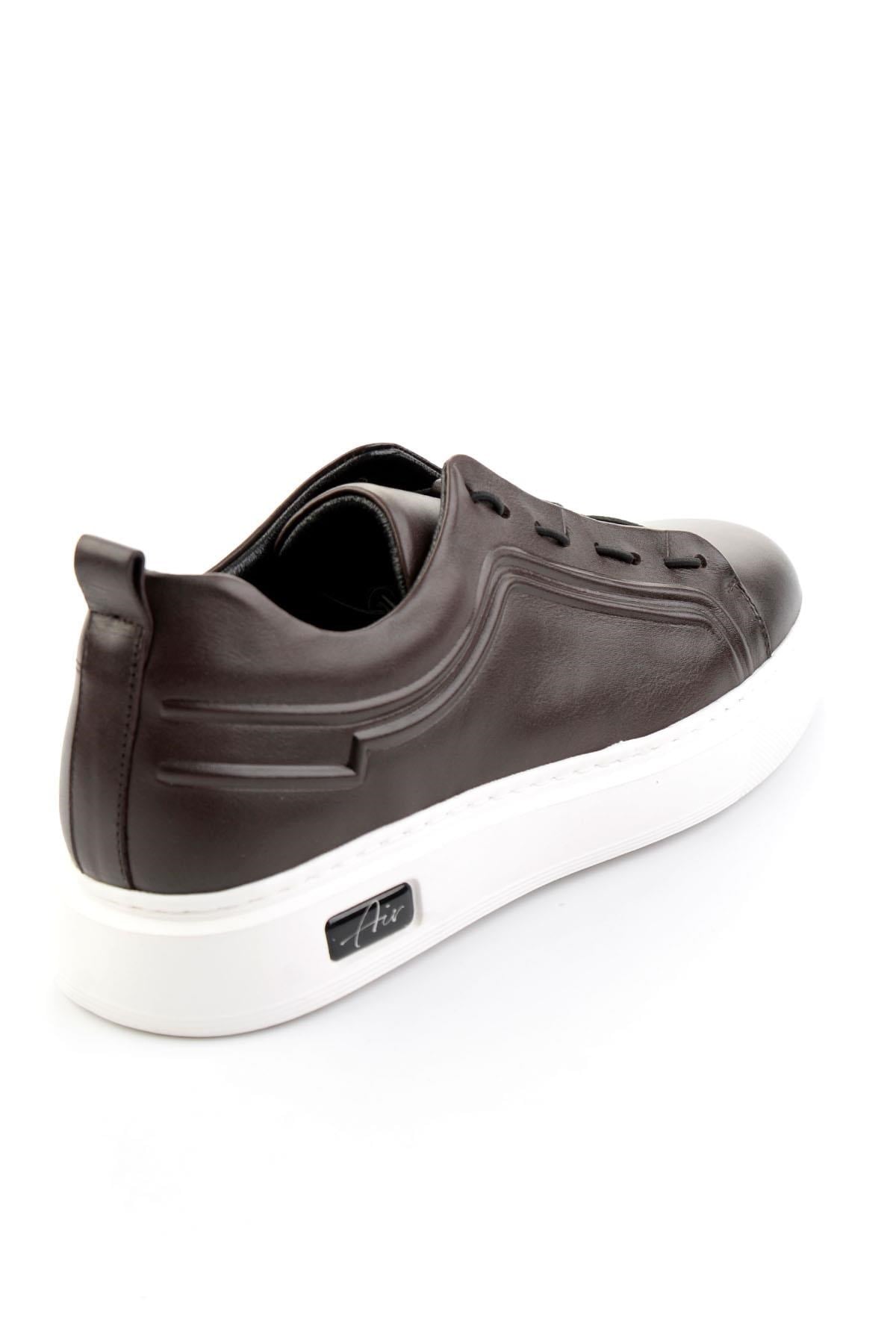 Kahve Hakiki Deri Erkek Sneaker E01700178003