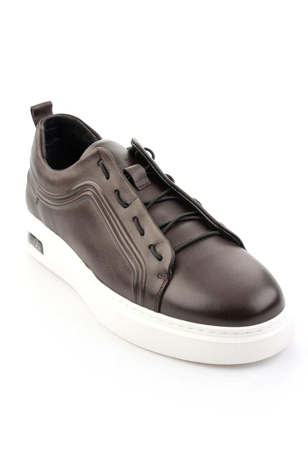 Kahve Hakiki Deri Erkek Sneaker E01700178003
