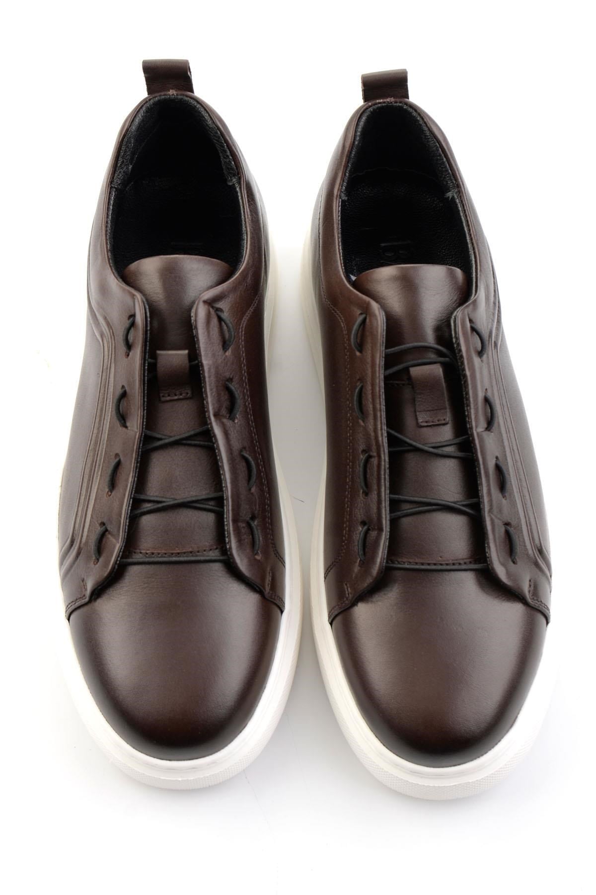 Kahve Hakiki Deri Erkek Sneaker E01700178003
