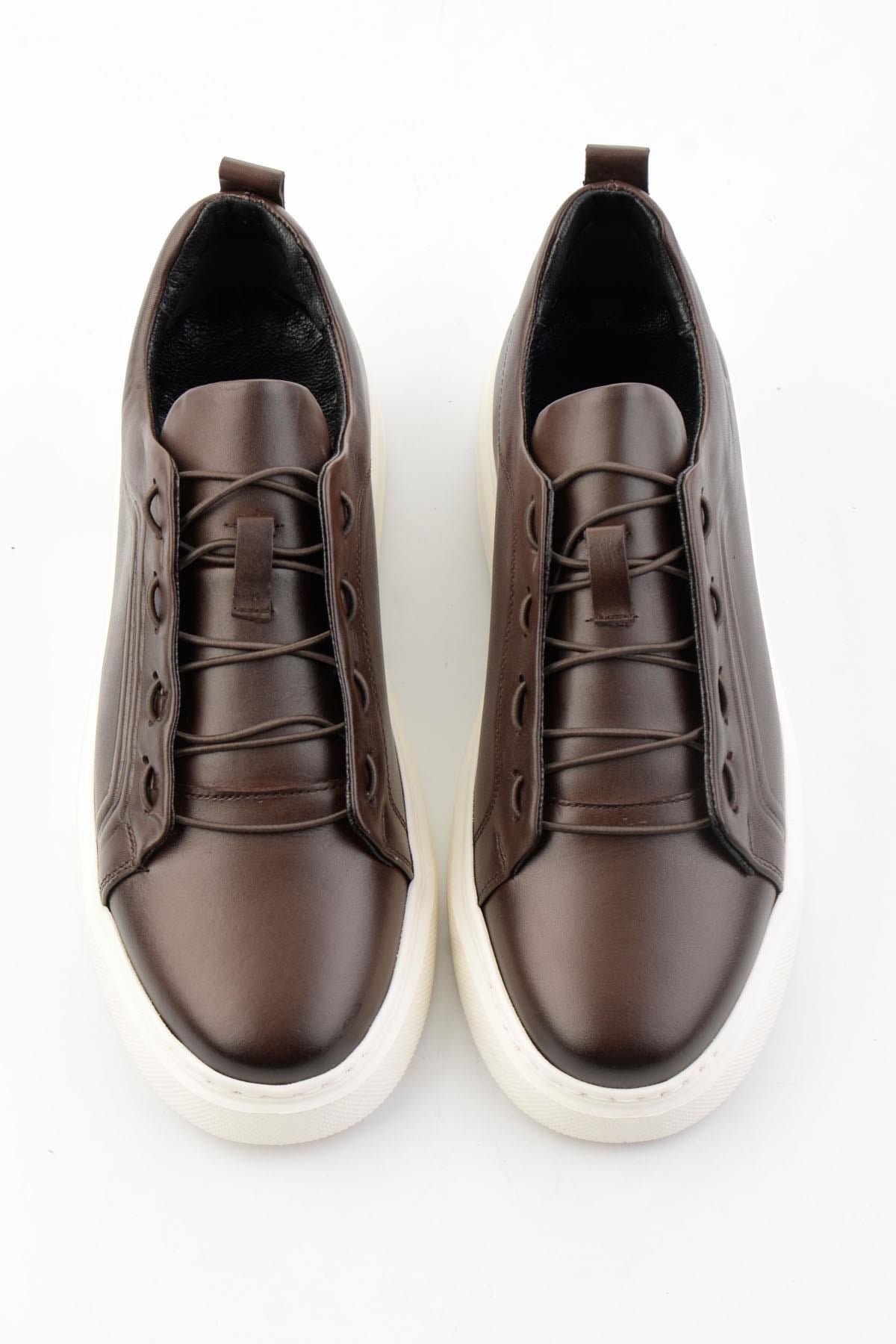 Kahve Hakiki Deri Erkek Sneaker E01700178003