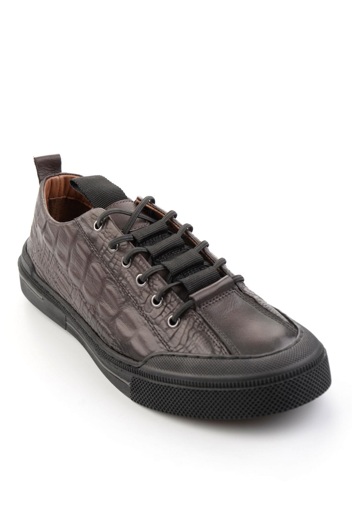 Kahve Hakiki Deri Erkek Sneaker E01900251044