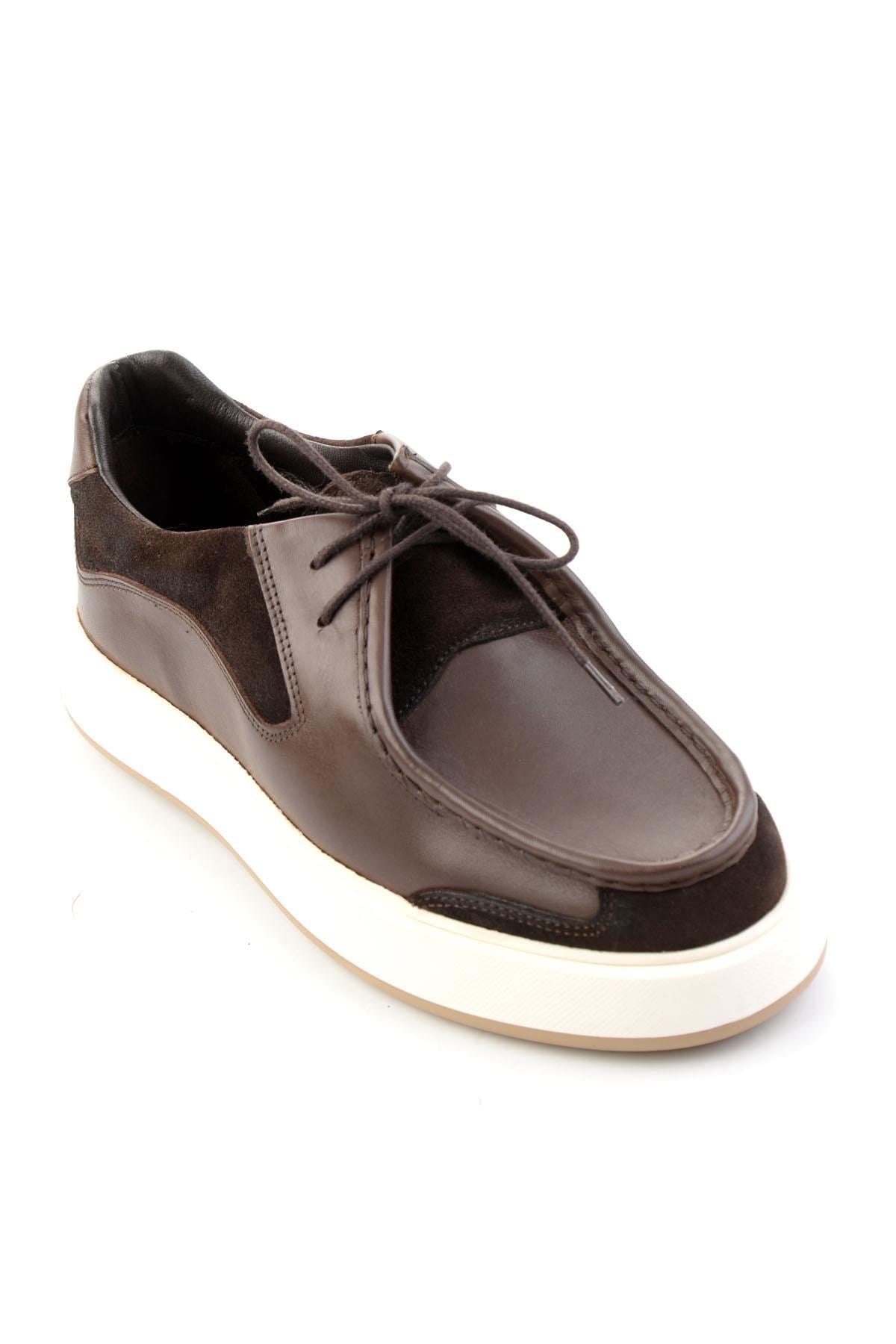 Kahve Kahve Süet Hakiki Deri Erkek Sneaker E01401023043