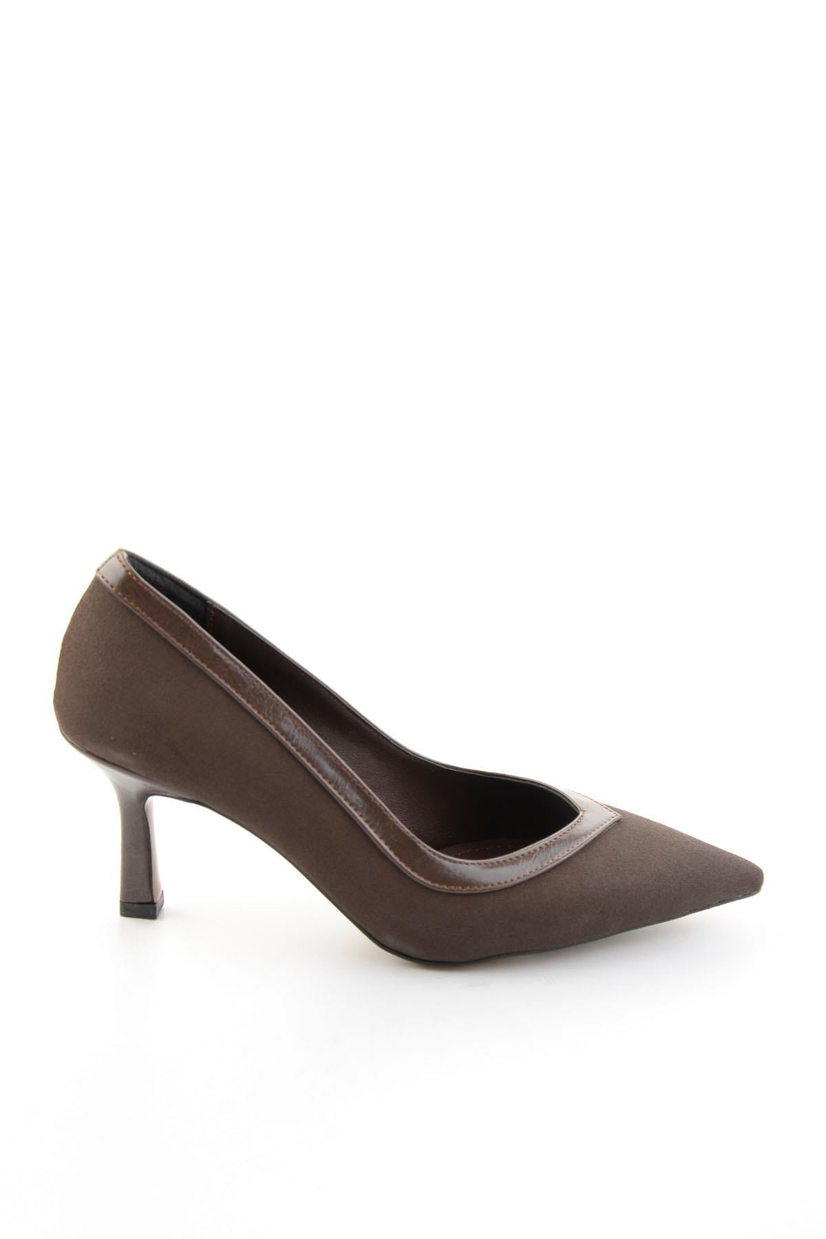 Kahve Mat Saten  Kadın Klasik Topuklu Ayakkabı K01231515020