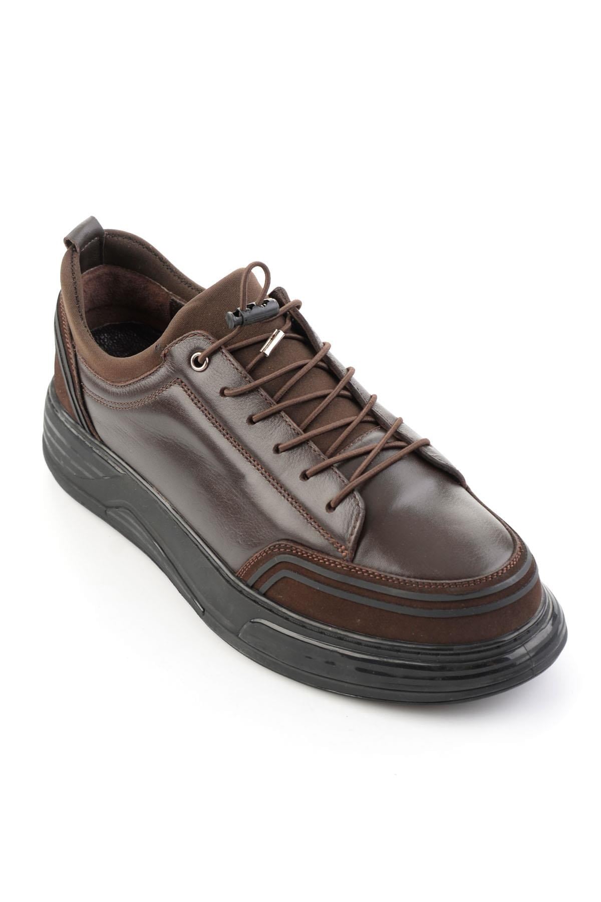 Kahve Napa Hakiki Deri Erkek Sneaker E01080185243