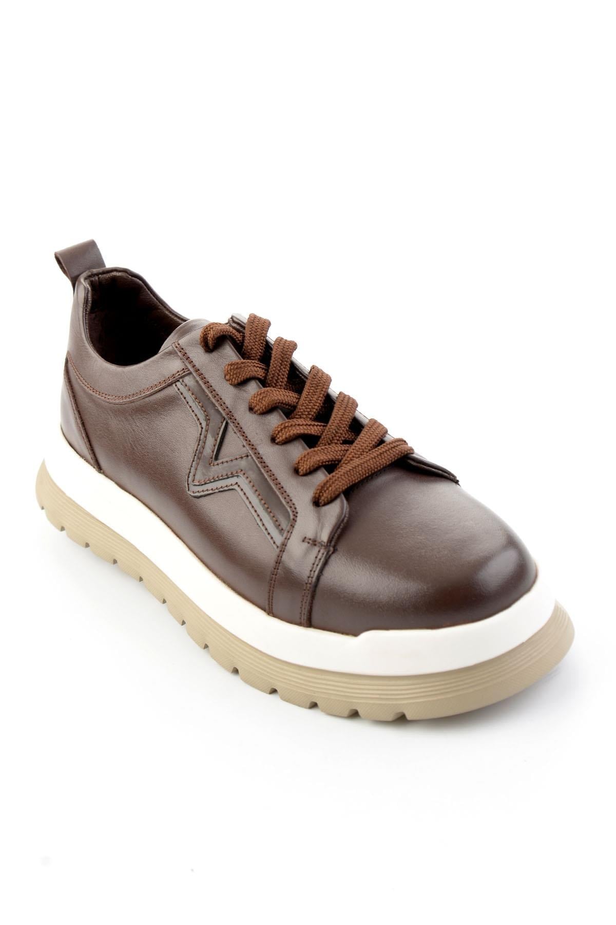 Kahve Napa Hakiki Deri Erkek Sneaker E01011044943