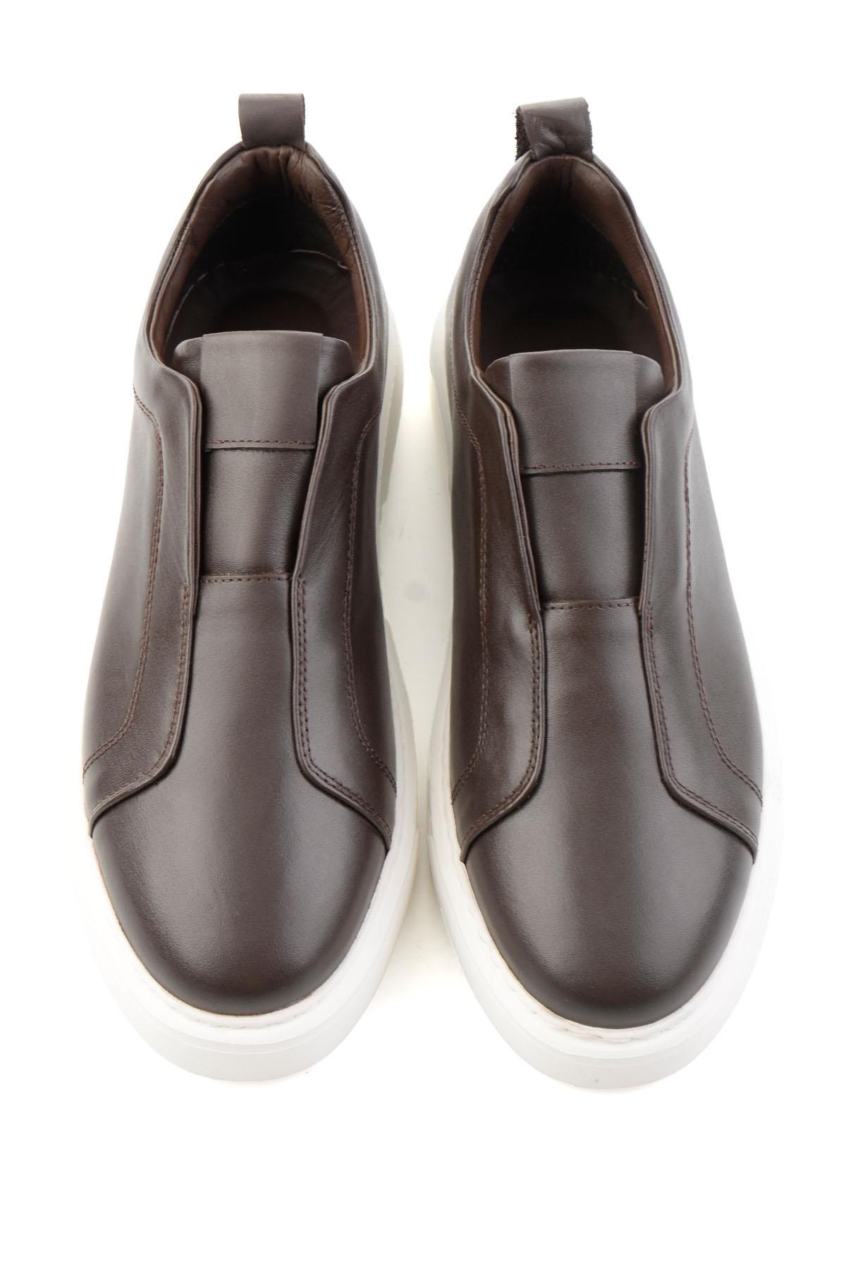 Kahve Napa Hakiki Deri Erkek Sneaker E01774008043