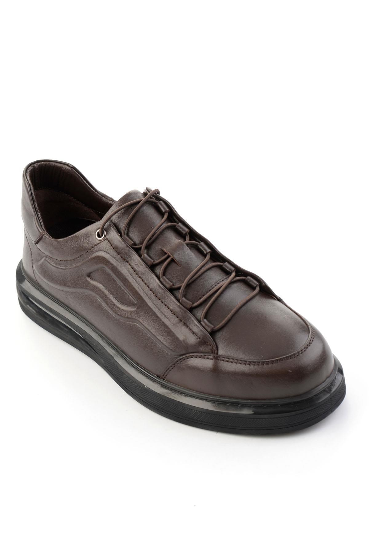 Kahve Napa Hakiki Deri Erkek Sneaker E01080065243