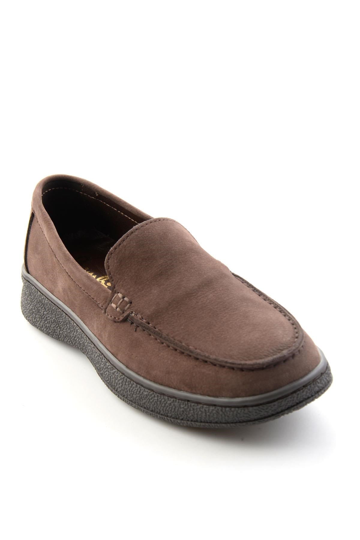 Kahve Nubuk Hakiki Deri Kadın Loafer Ayakkabı K01007979401