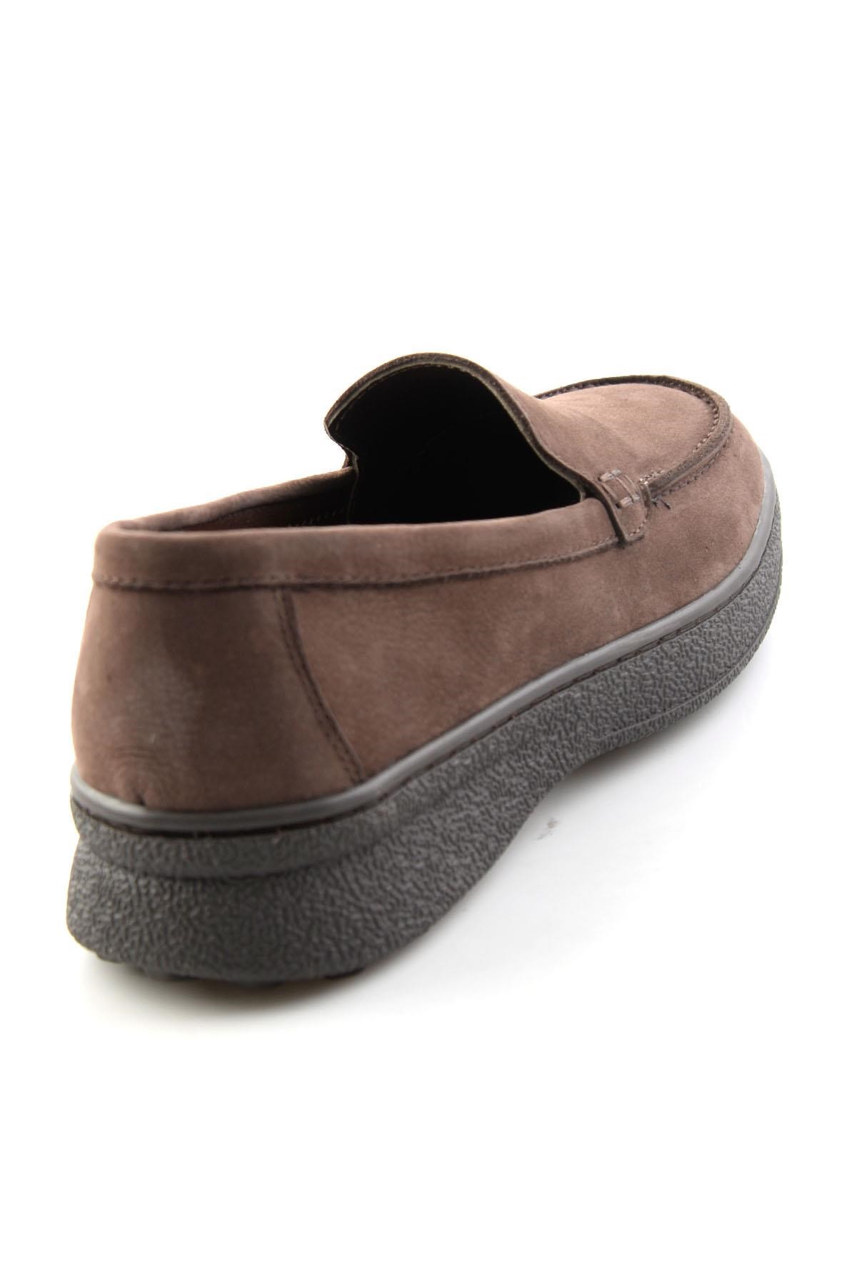 Kahve Nubuk Hakiki Deri Kadın Loafer Ayakkabı K01007979401