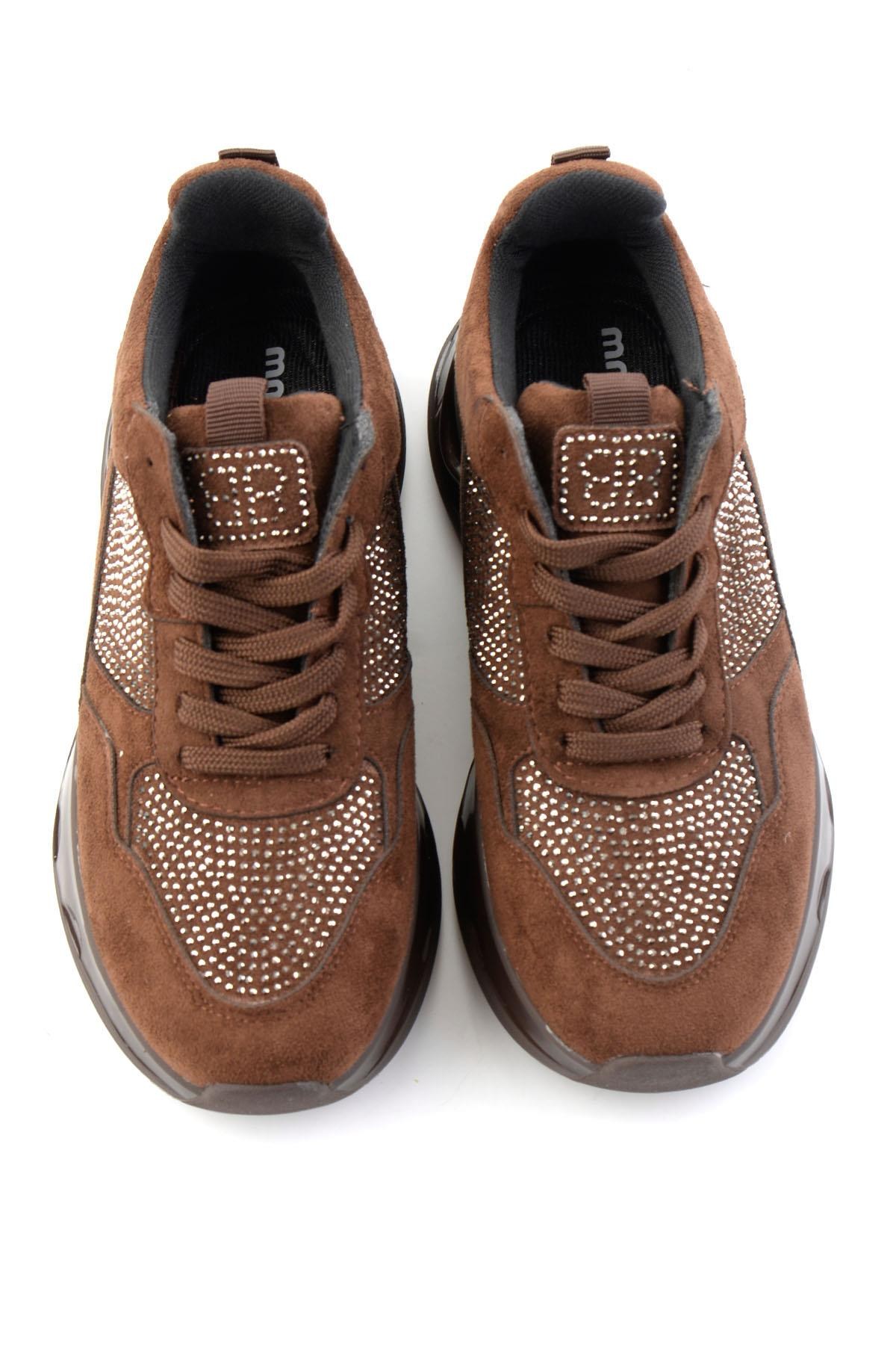 Kahve Platin Süet  Kadın Sneaker K01228091572