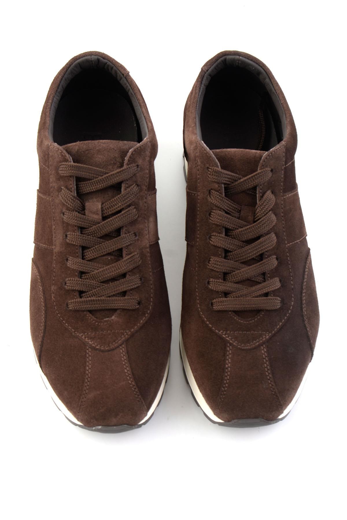 Kahve Süet Hakiki Deri Erkek Sneaker E01589612102