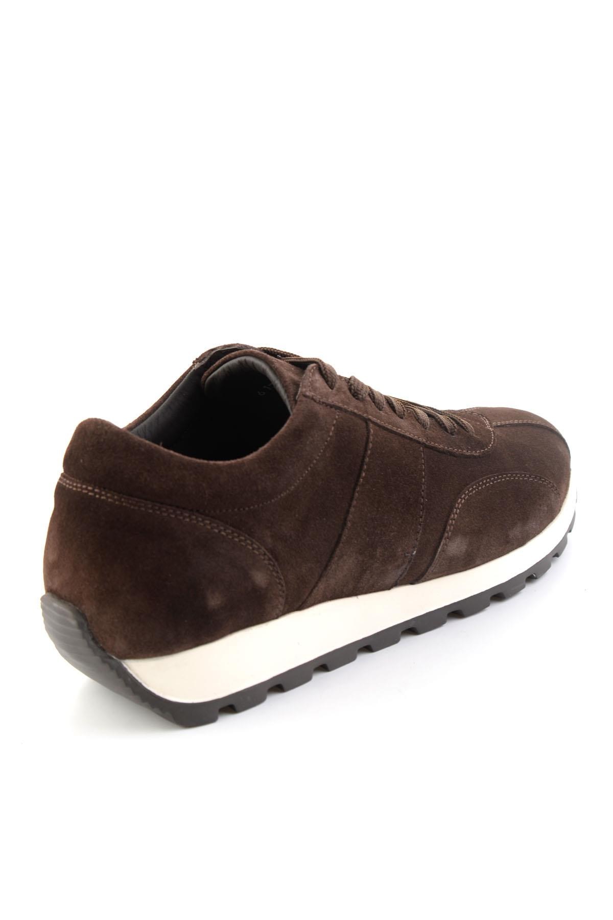 Kahve Süet Hakiki Deri Erkek Sneaker E01589612102