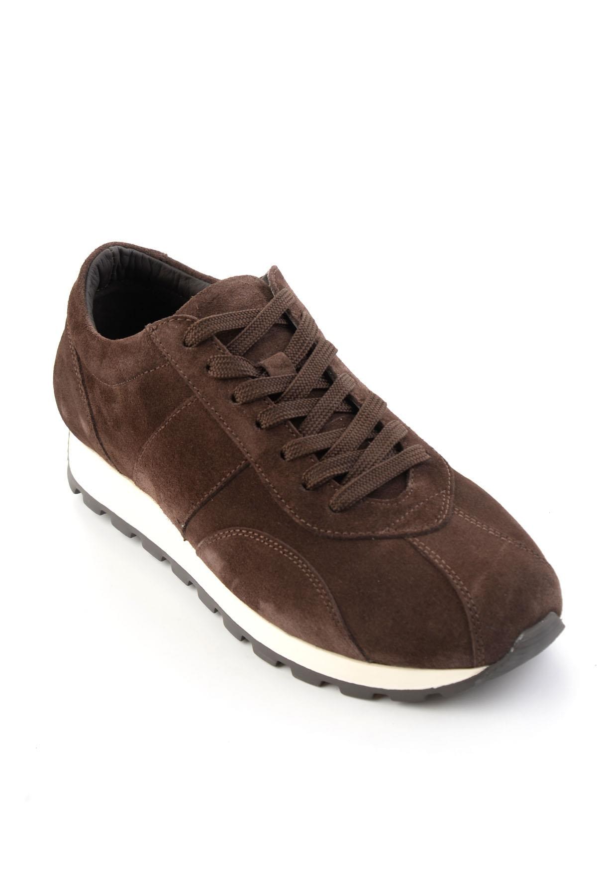 Kahve Süet Hakiki Deri Erkek Sneaker E01589612102