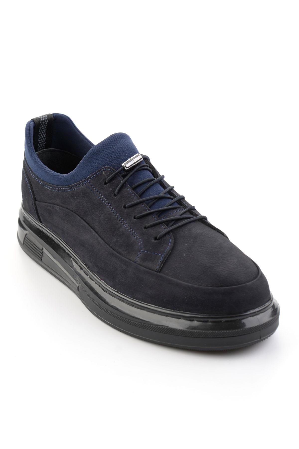 Lacivert Hakiki Deri Erkek Casual Ayakkabı E01535411201