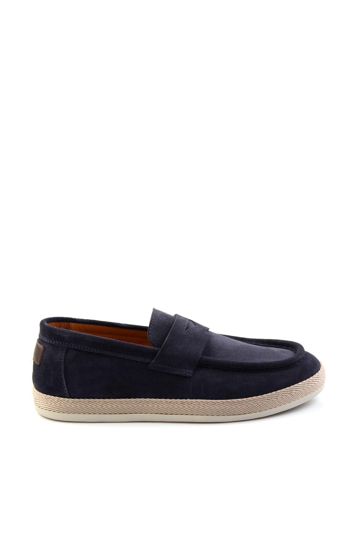 Lacivert Hakiki Deri Erkek Espadril E01901361702