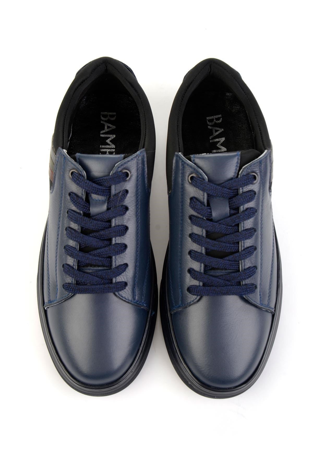 Lacivert Hakiki Deri Erkek Sneaker E01082011203