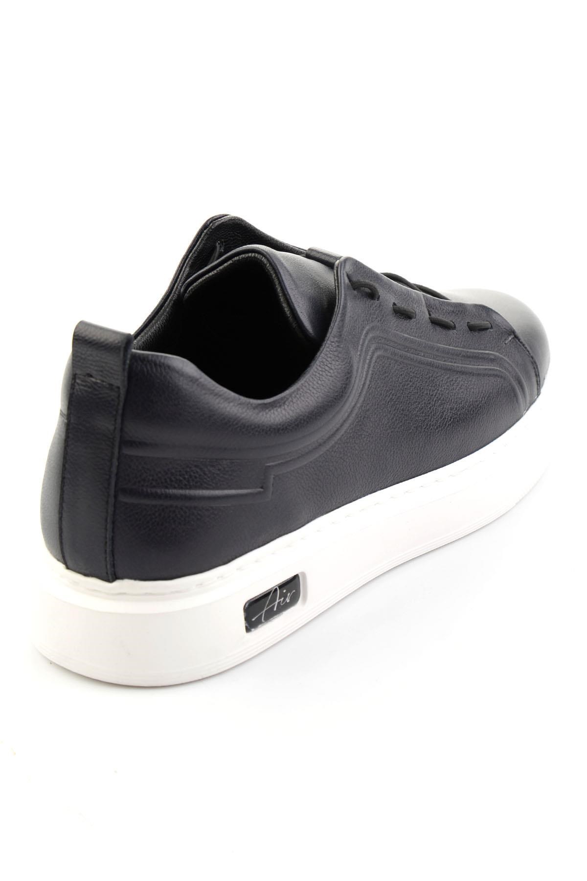 Lacivert Hakiki Deri Erkek Sneaker E01700178003