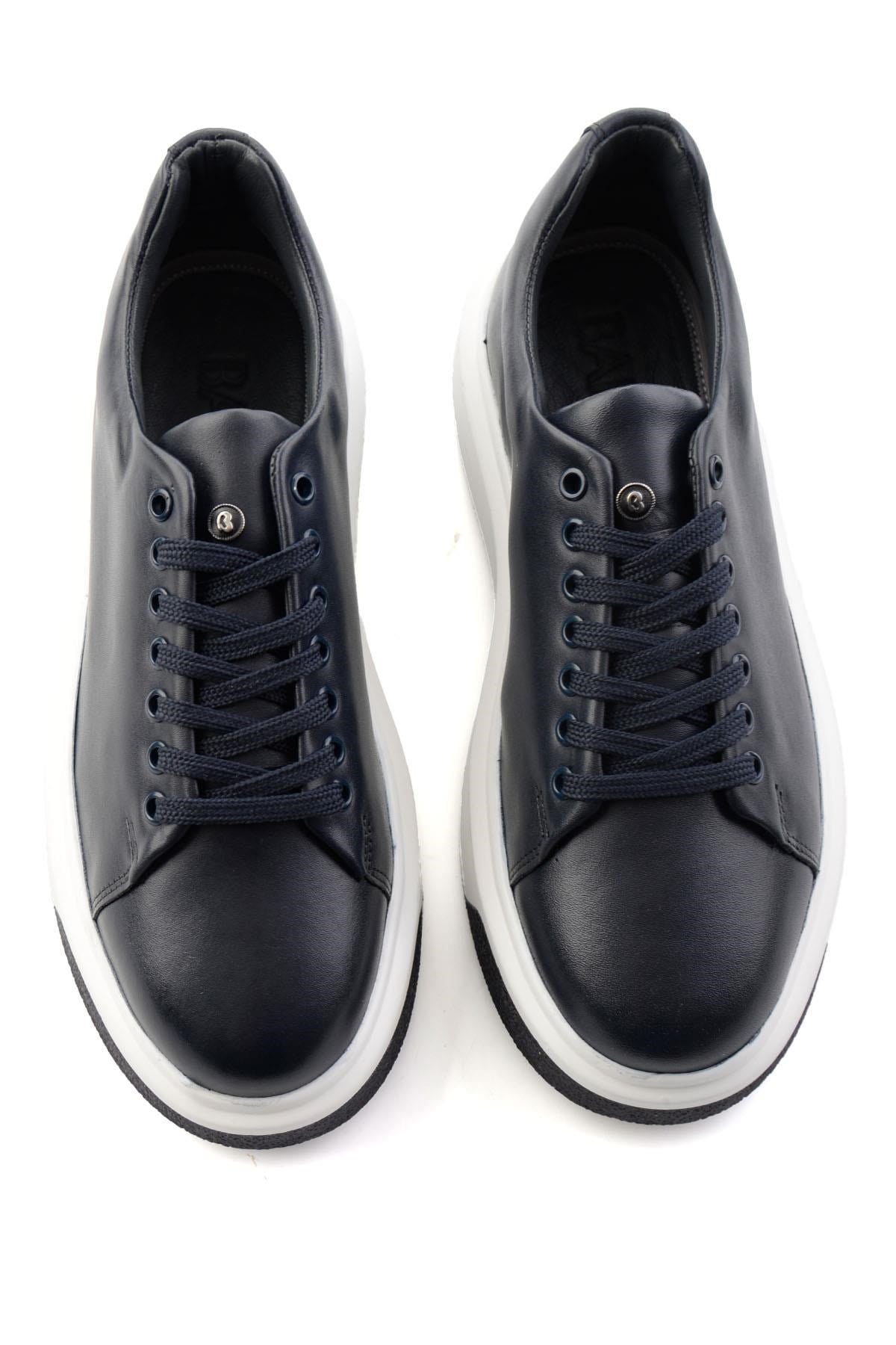 Lacivert Napa Hakiki Deri Erkek Sneaker E01401021443