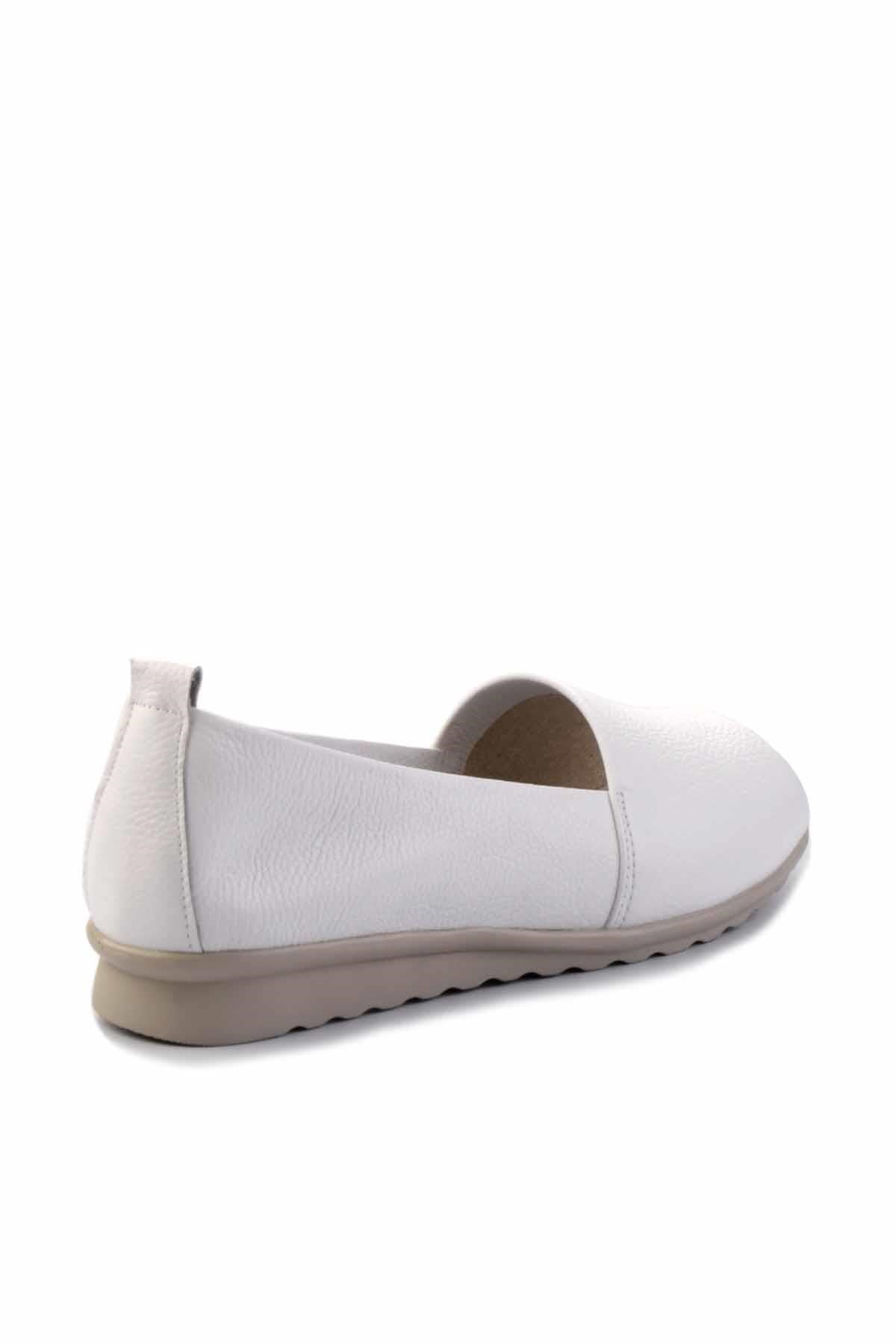 Mat Beyaz Hakiki Deri Kadın Espadril K01582664003