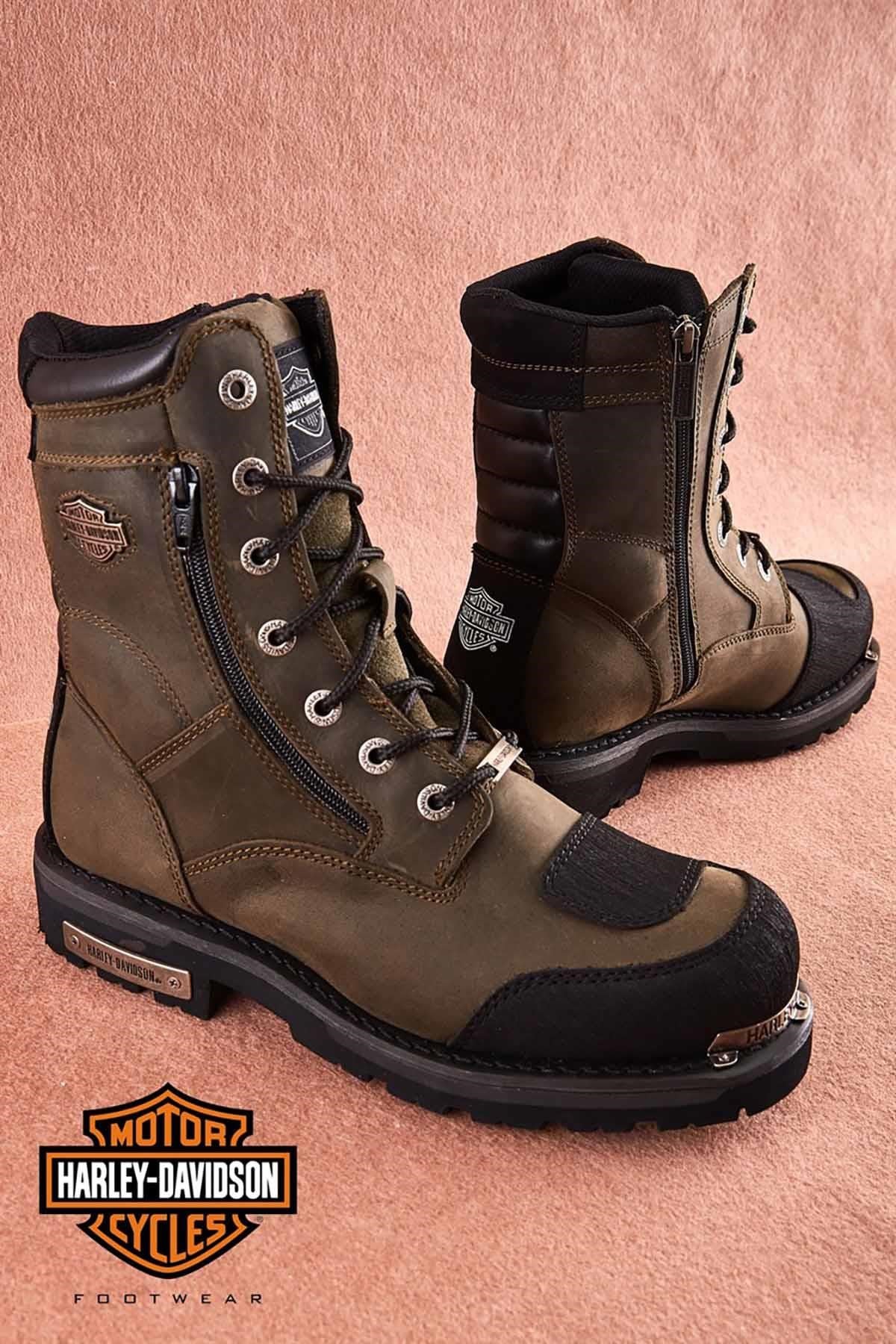 Olive Hakiki Deri Erkek Bot & Bootie HD1777055203