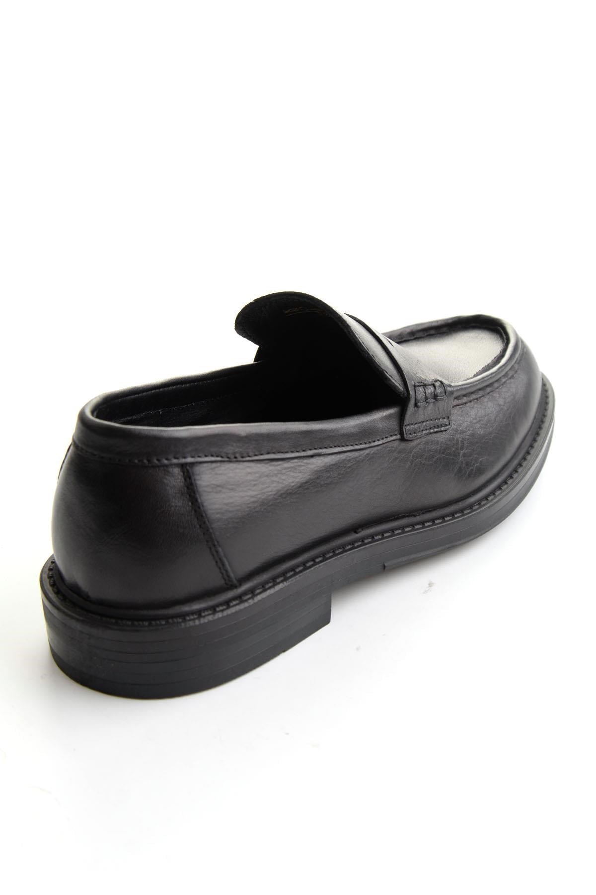 Siyah Antik Hakiki Deri Erkek Loafer Ayakkabı E01820604041