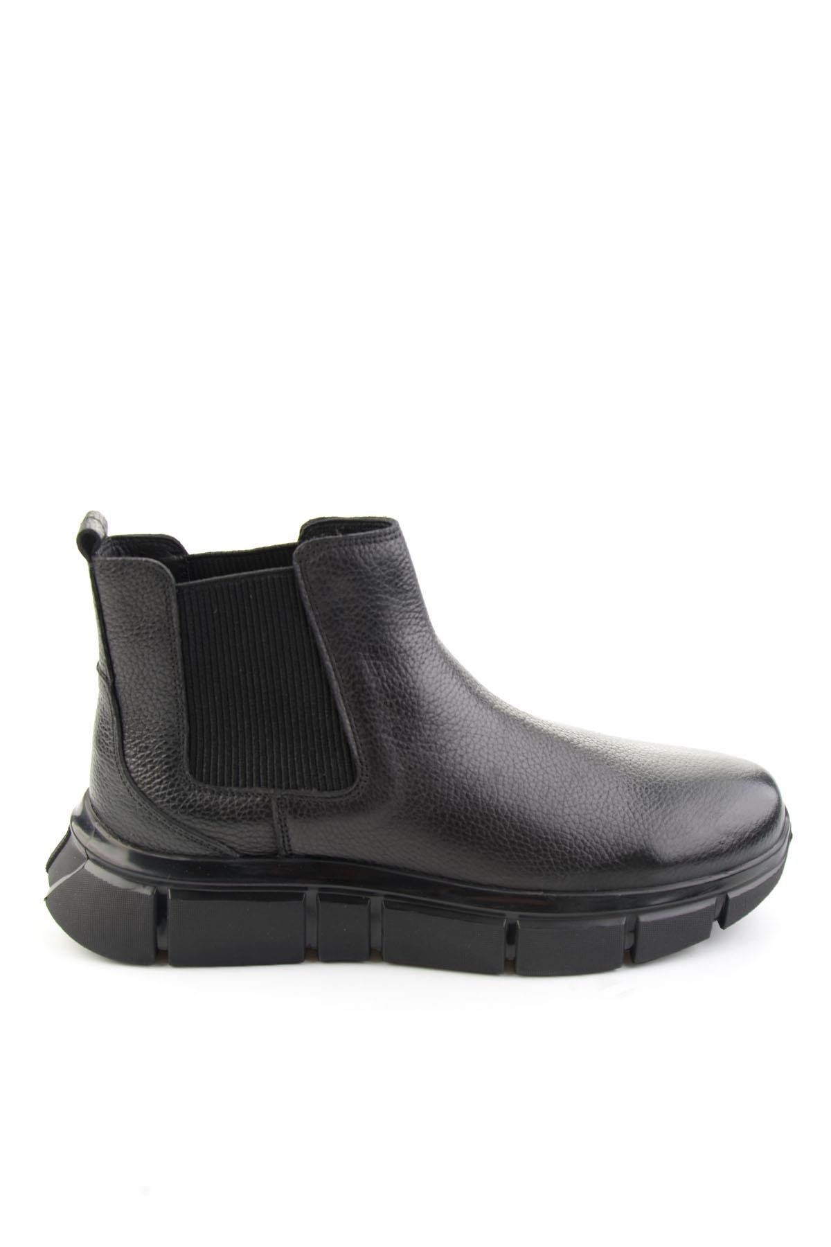 Siyah Floter Hakiki Deri Erkek Bot & Bootie E02820204740