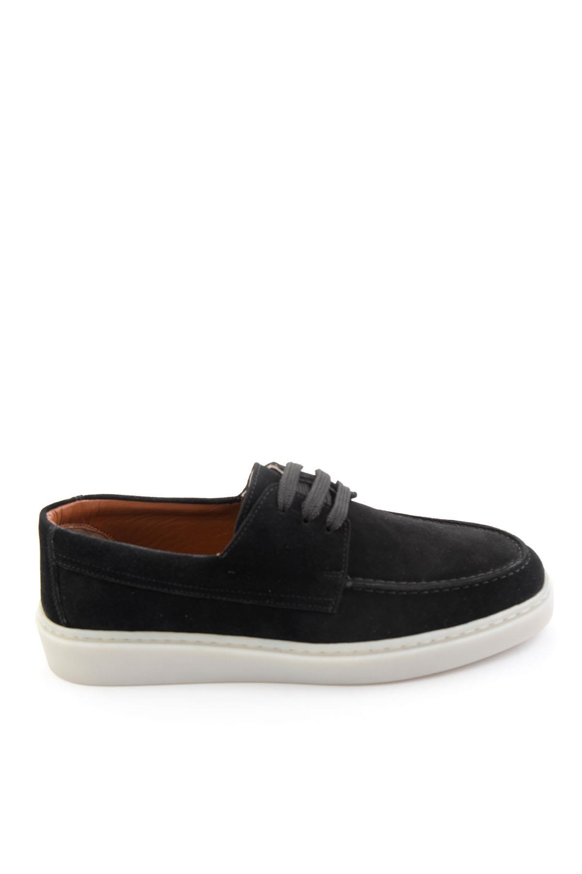 Siyah Hakiki Deri Erkek Casual Ayakkabı E01082010602