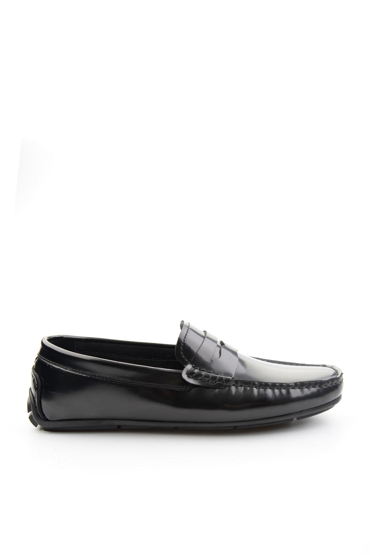 Siyah Hakiki Deri Erkek Loafer Ayakkabı E01648620514
