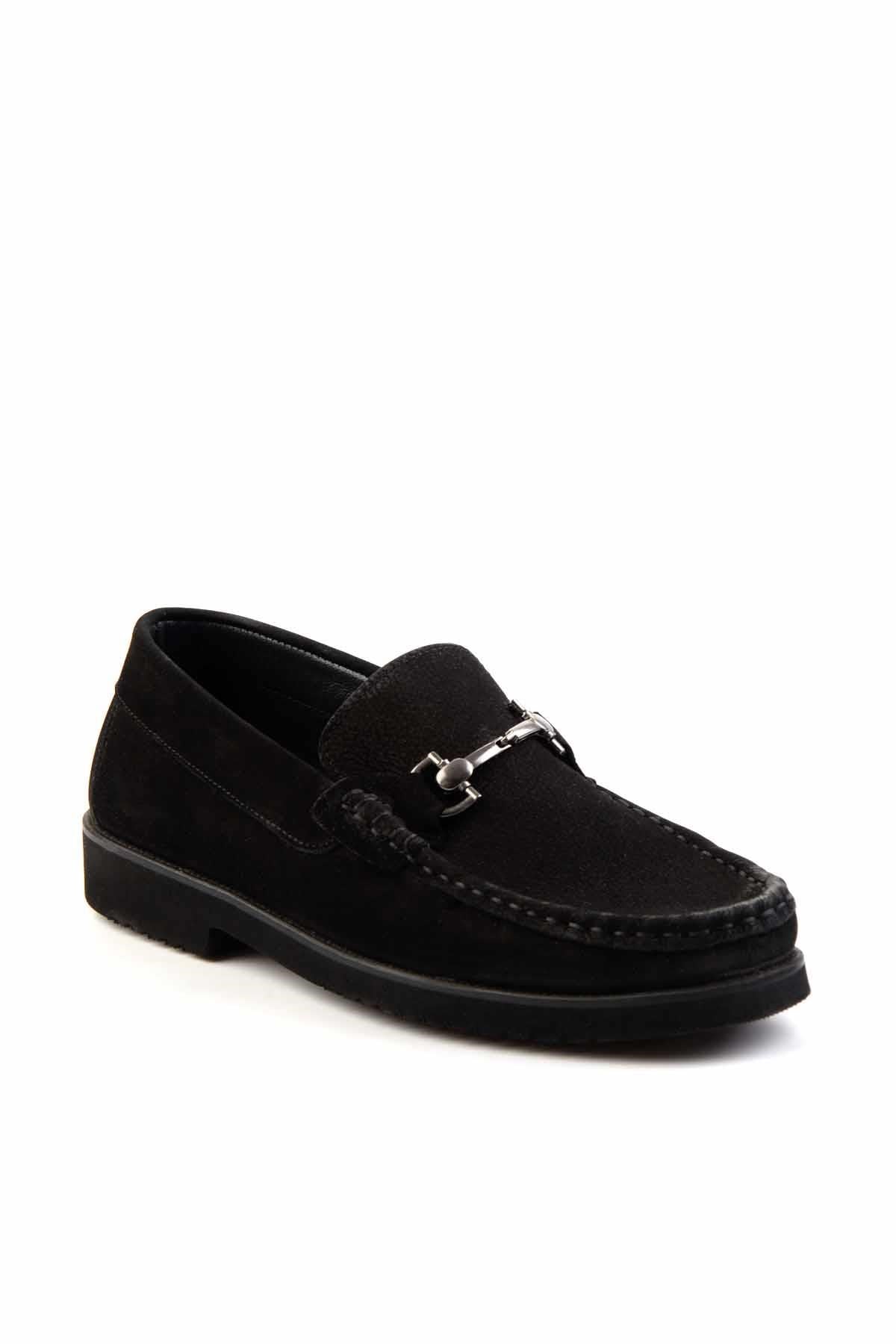 Siyah Hakiki Deri Erkek Loafer Ayakkabı E01194031501