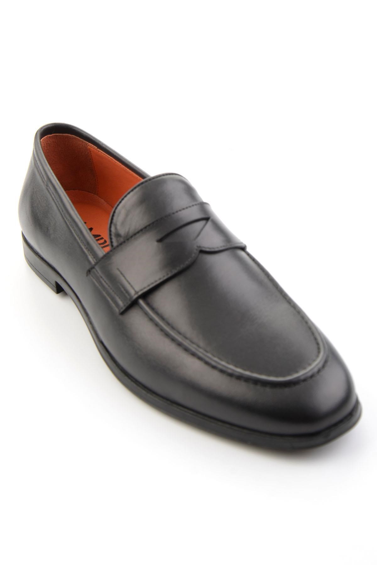Siyah Hakiki Deri Erkek Loafer Ayakkabı E01648611803