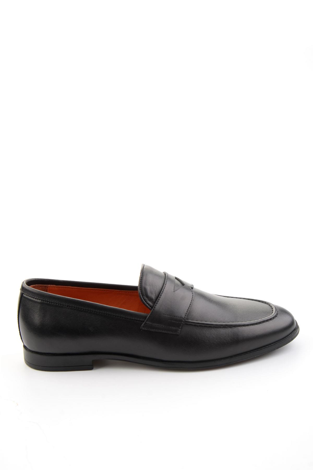 Siyah Hakiki Deri Erkek Loafer Ayakkabı E01648611803