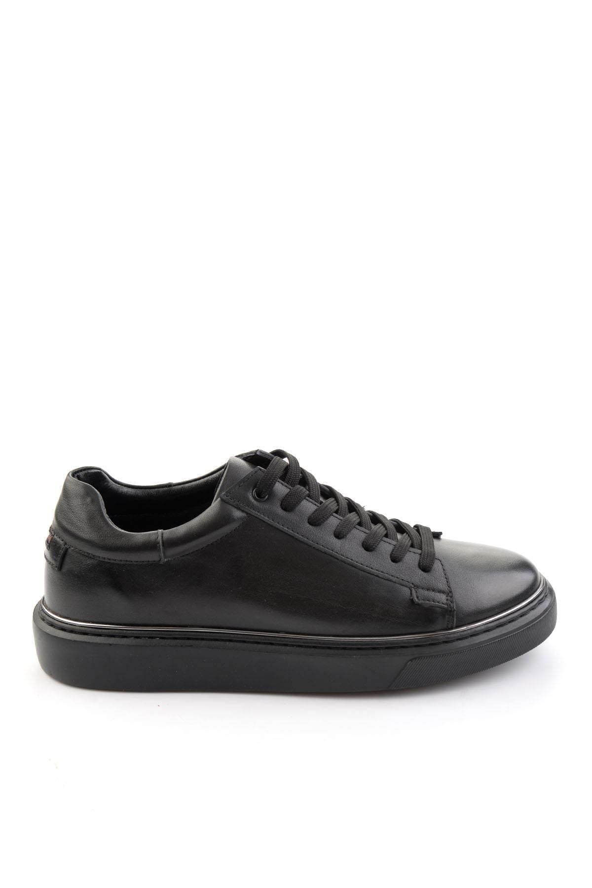 Siyah Hakiki Deri Erkek Sneaker E01054202643
