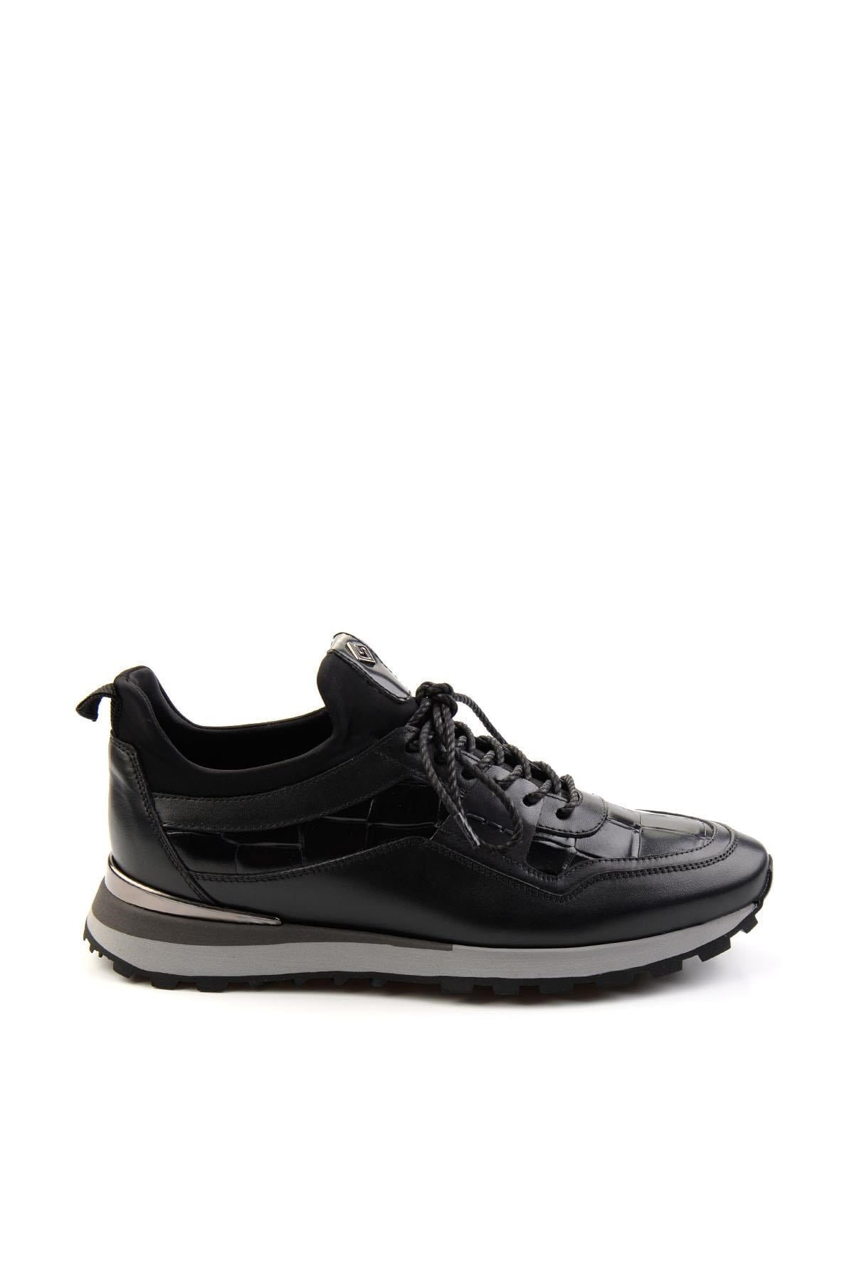 Siyah Hakiki Deri Erkek Sneaker E01075610603