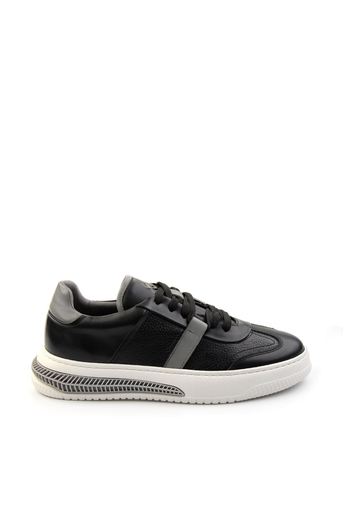 Siyah Hakiki Deri Erkek Sneaker E01075574603