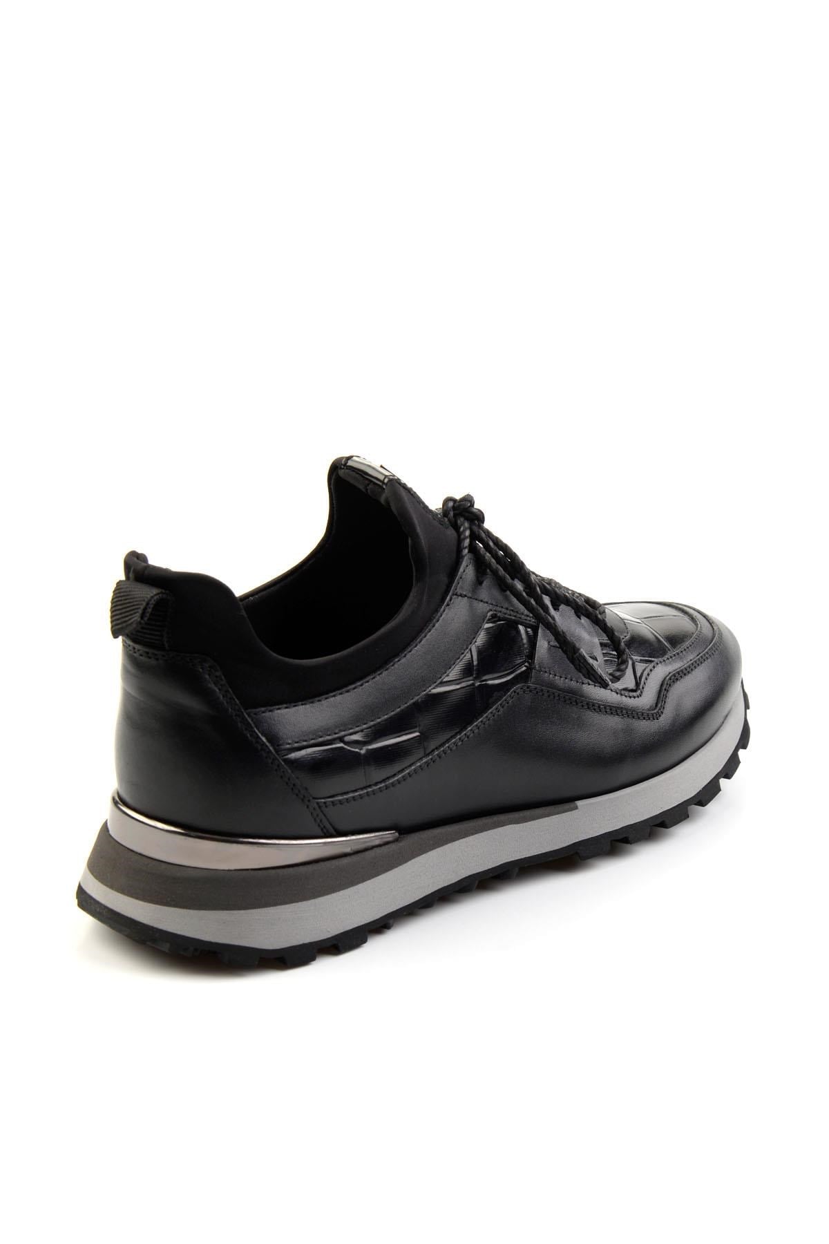 Siyah Hakiki Deri Erkek Sneaker E01075610603