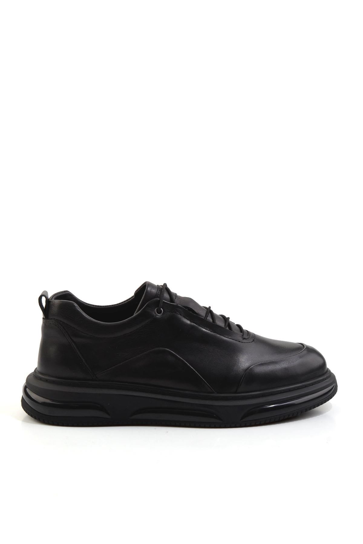 Siyah Hakiki Deri Erkek Sneaker E01080212403