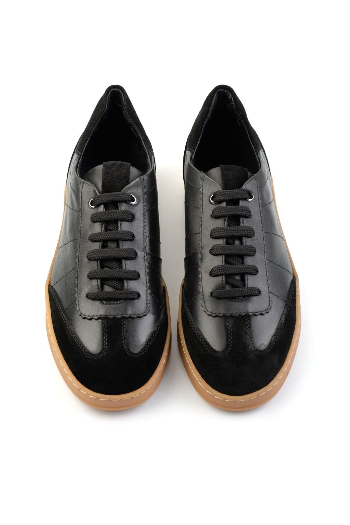 Siyah Hakiki Deri Erkek Sneaker E01087114702