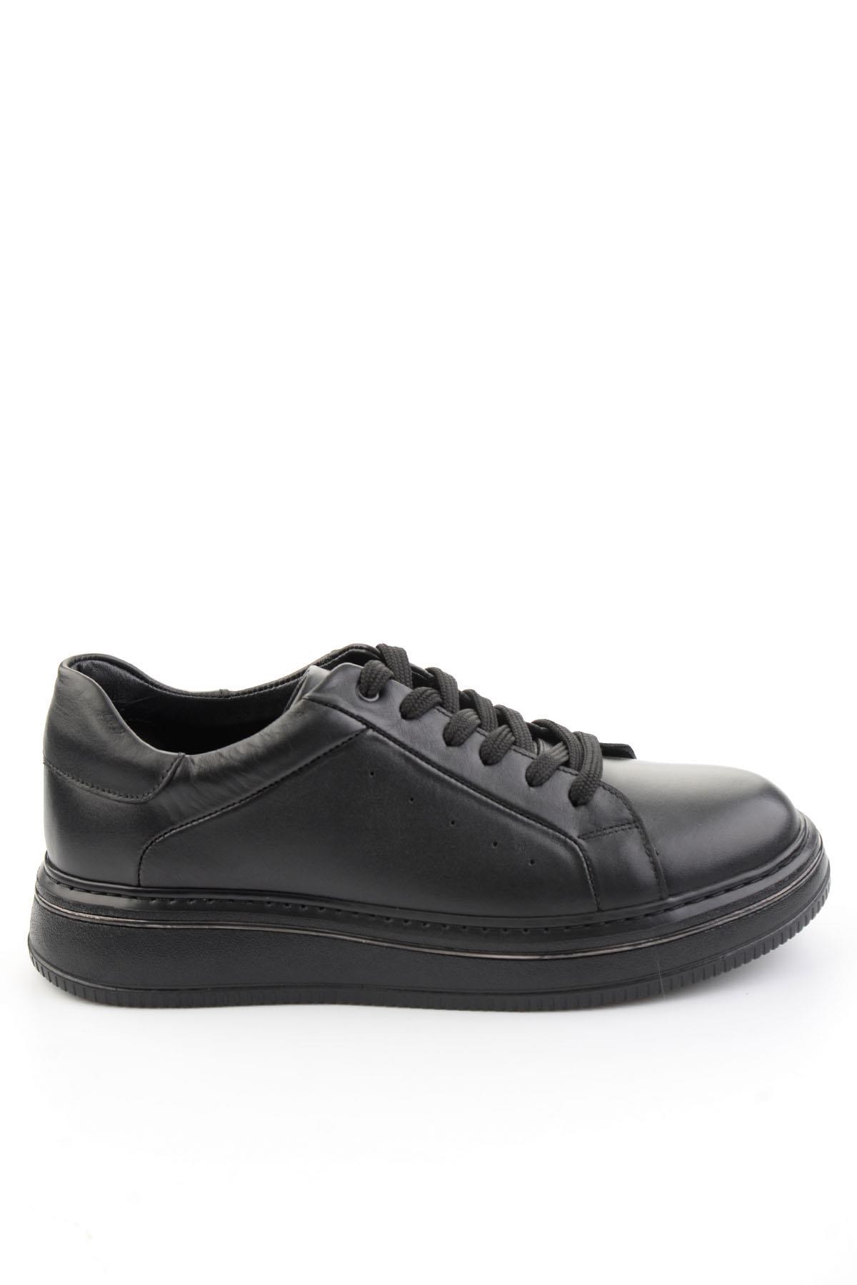 Siyah Hakiki Deri Erkek Sneaker E01089006541