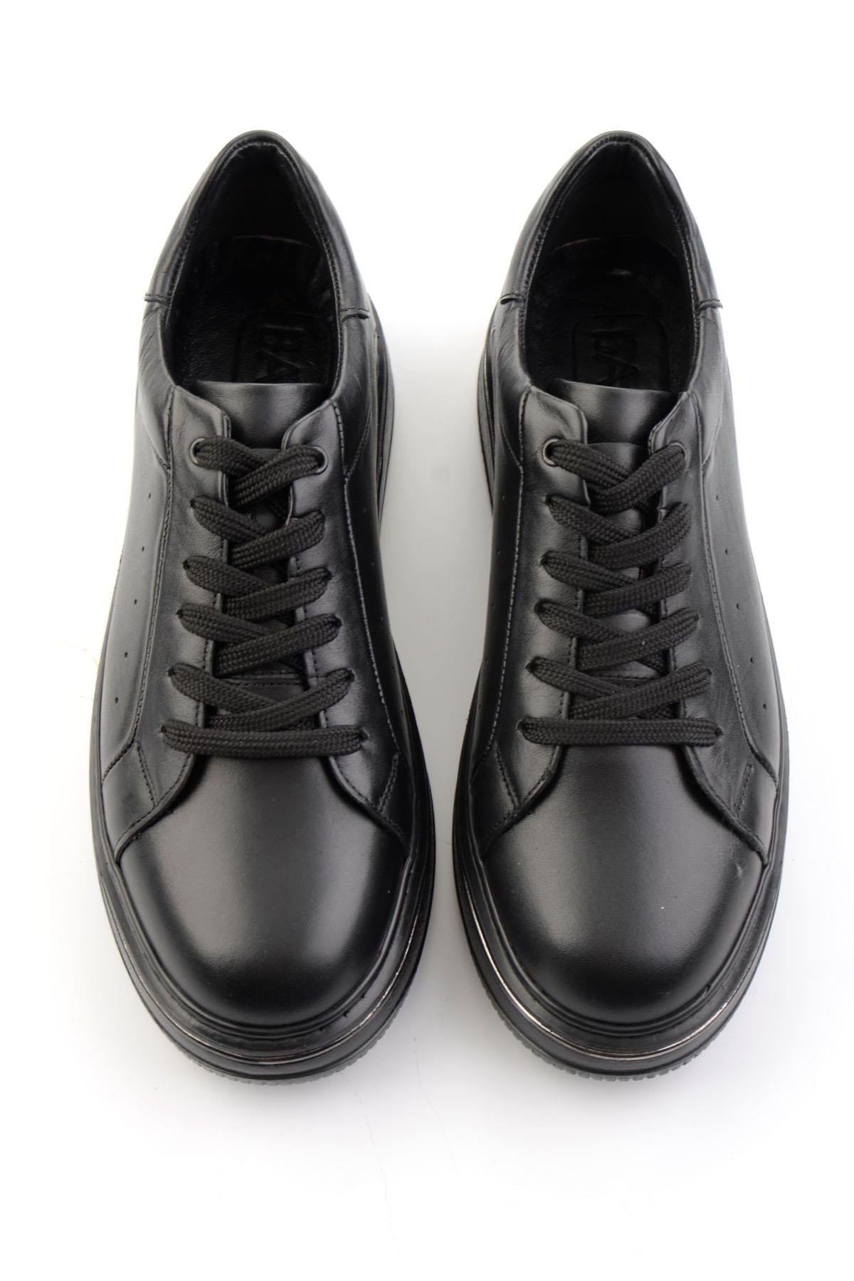 Siyah Hakiki Deri Erkek Sneaker E01089006541