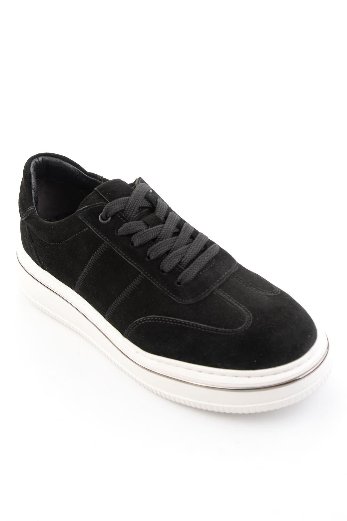 Siyah Hakiki Deri Erkek Sneaker E01089006202
