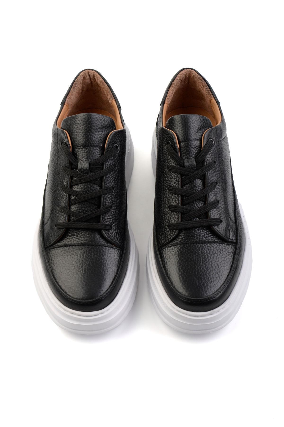 Siyah Hakiki Deri Erkek Sneaker E01304005503