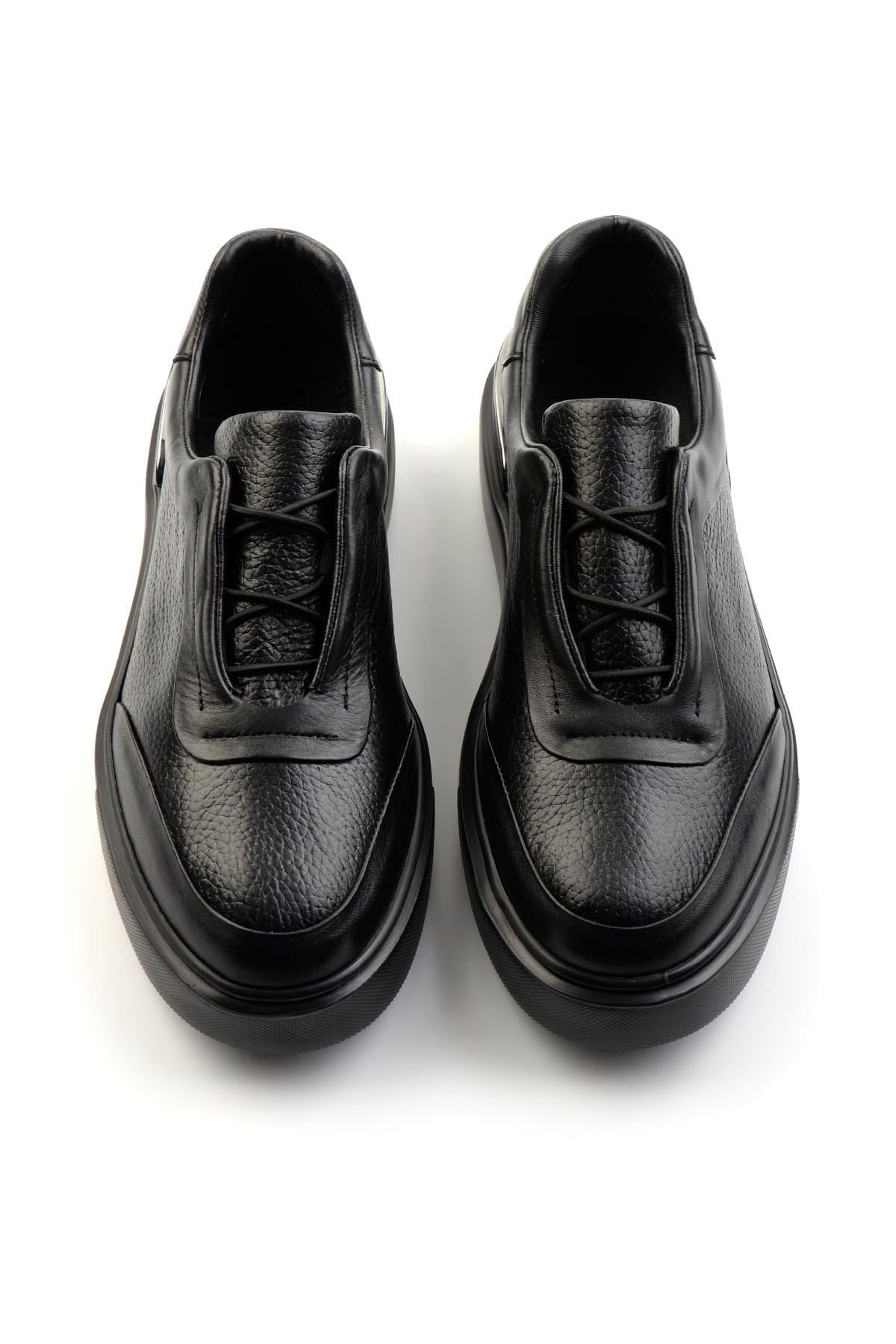 Siyah Hakiki Deri Erkek Sneaker E01347029043